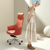 Wensha 高背辦公室皮革大班椅